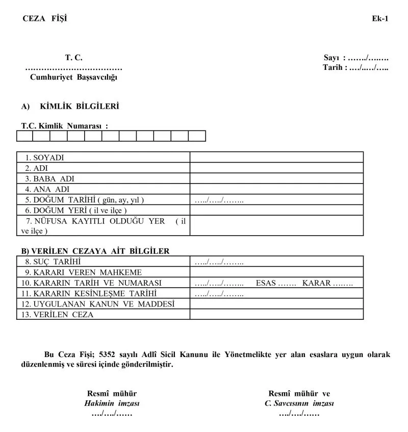 ceza fişi adli sicil kaydı sabıka