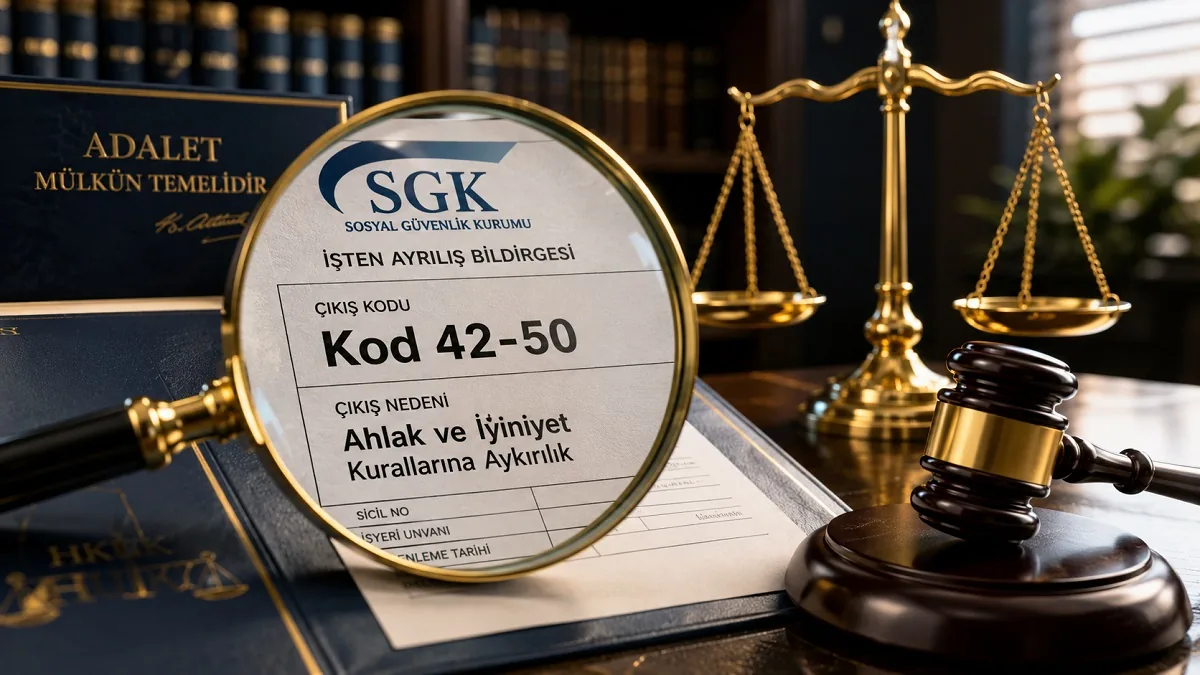 SGK çıkış kodu 42-50 ahlak ve iyiniyet kurallarına aykırılık nedeniyle işten çıkarma ve adalet terazisi.