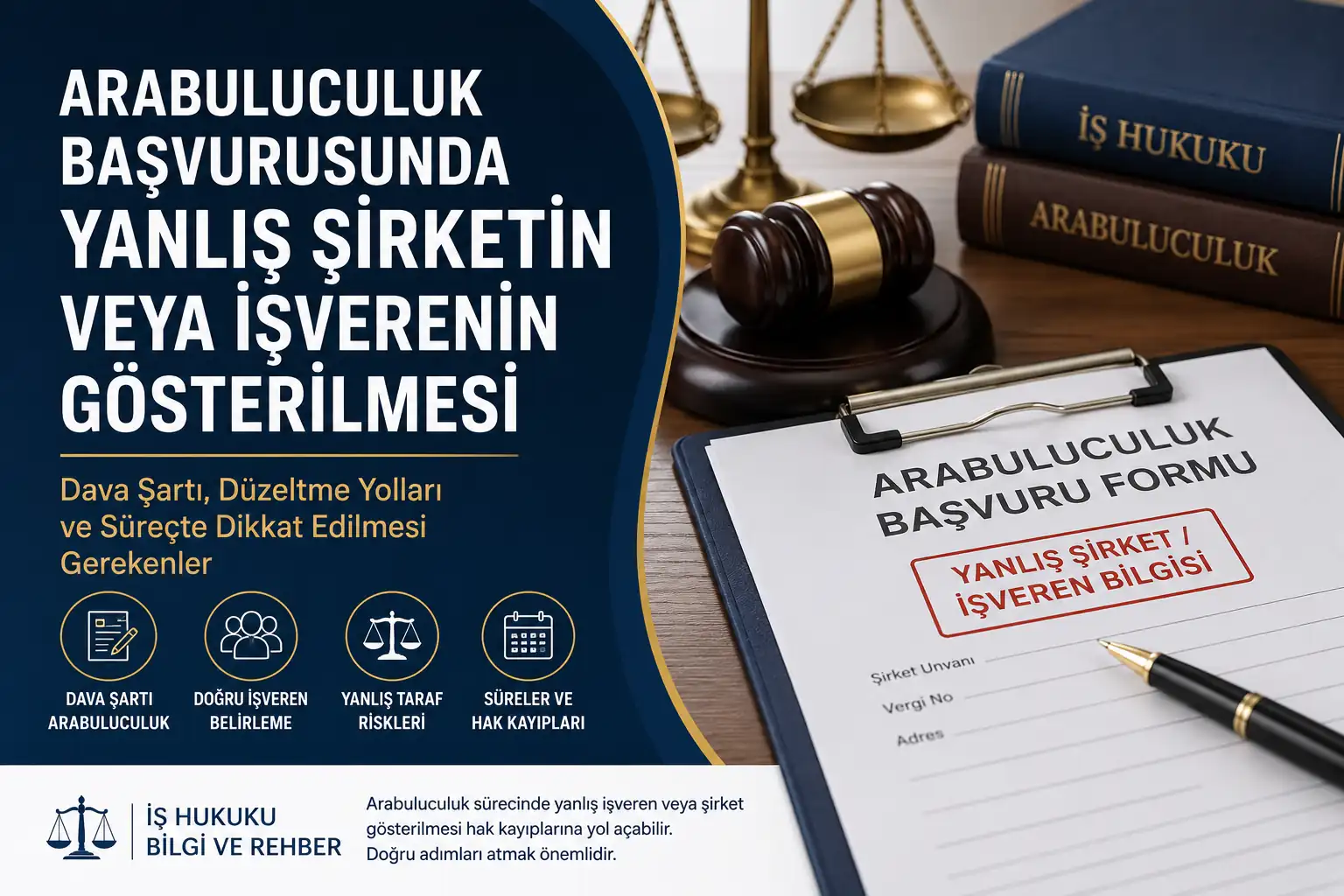 Arabuluculuk başvurusunda yanlış şirket veya işveren gösterilmesi ve dava şartı sürecinin görsel anlatımı