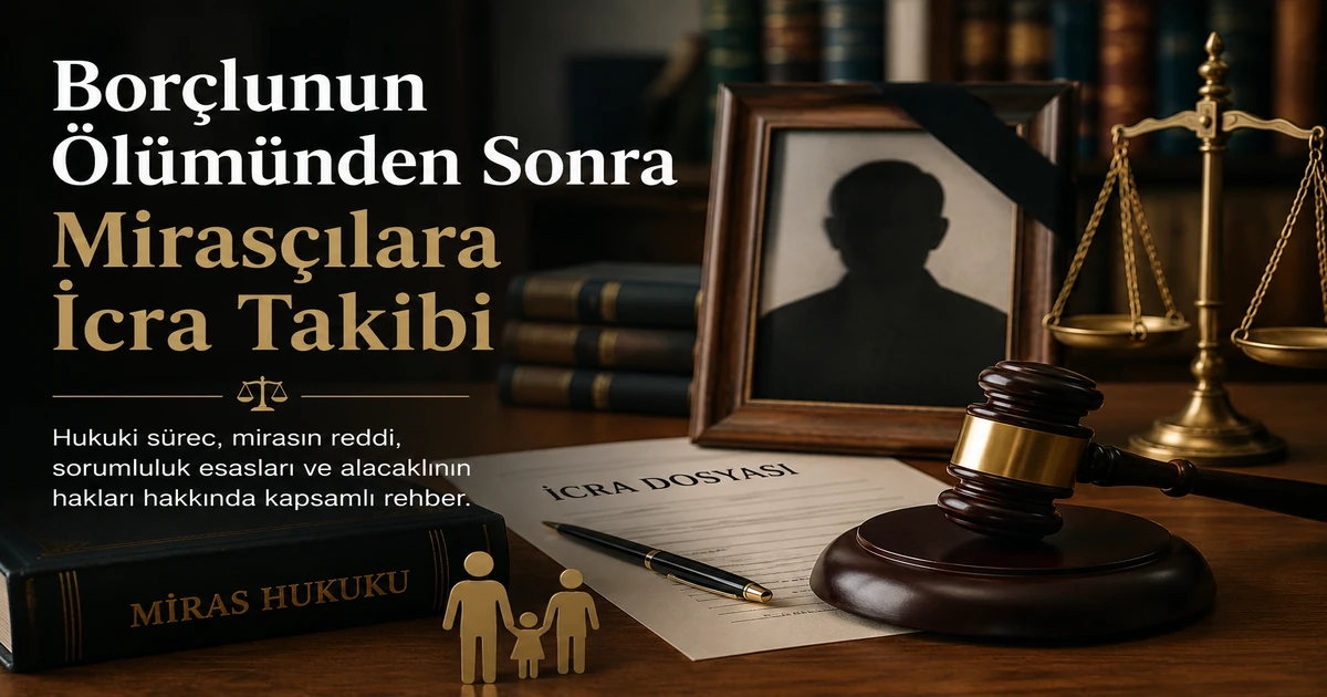 Borçlunun ölümünden sonra mirasçılara icra takibini konu alan hukukî süreç görseli