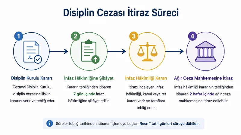Disiplin cezası şikâyet ve İnfaz Hâkimliği kararına itiraz süreci