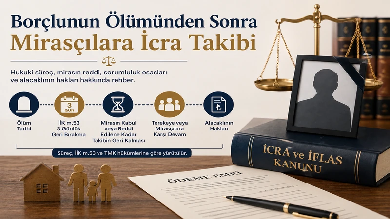 Borçlunun ölümünden sonra icra takibi, mirasın reddi ve terekeye karşı takip süreci