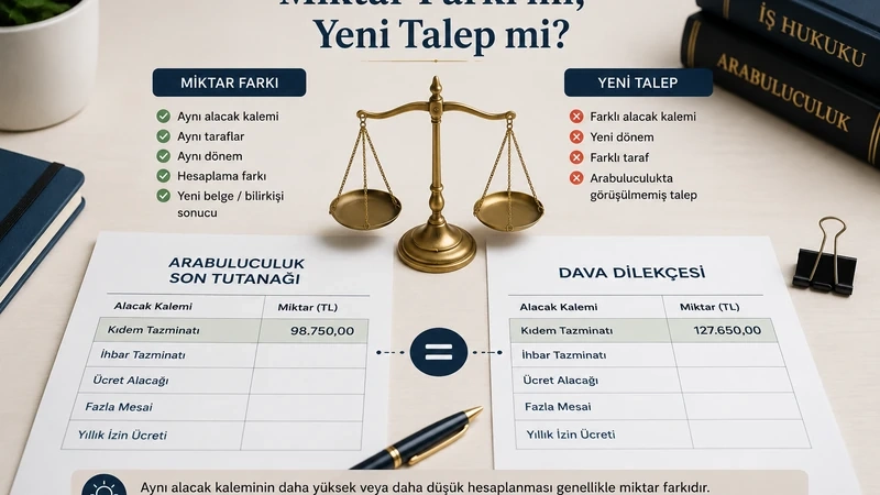 Arabuluculukta miktar farkı ile yeni alacak talebi arasındaki ayrım