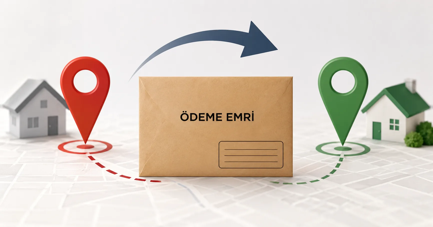 Ödeme emrinin eski adrese tebliğ edilmesi ve adres değişikliği sürecini gösteren temsili görsel
