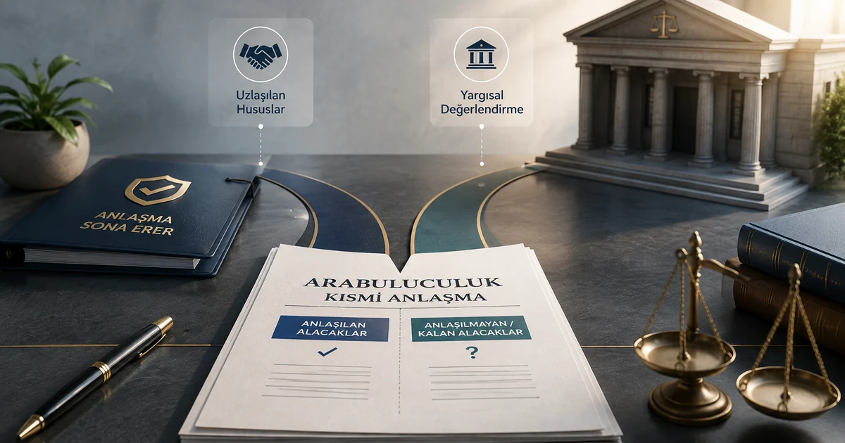 Arabuluculukta kısmi anlaşma sonrası anlaşılan ve dava konusu olabilecek kalan alacakların ayrımı