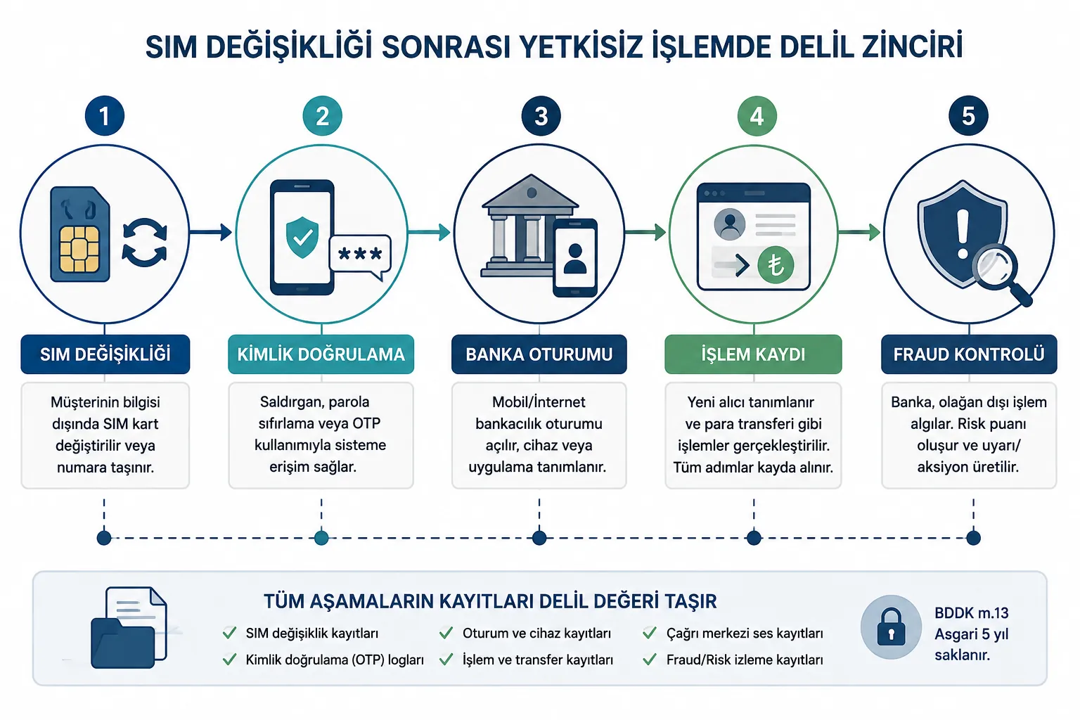 SIM değişikliği sonrası banka ve operatör kayıtlarının delil zinciri